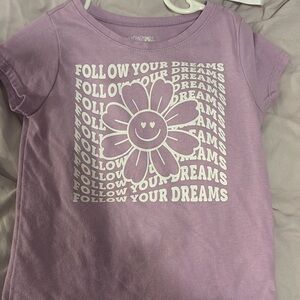 Garanimals Purple Short Sleeve Tee with Dream Graphic